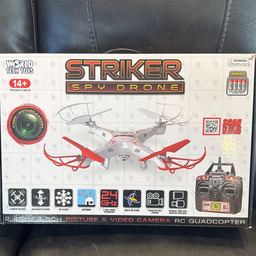 Striker Spy Drone with Camera. Quadcopter. New In Box.